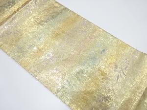 雪輪に草花模様織出し袋帯